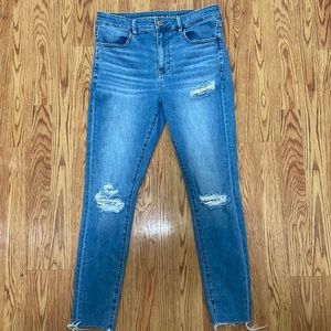 American Eagle Next Level Stretch Hi Rise Jeggings Size 12 Pride Rainbow Heart